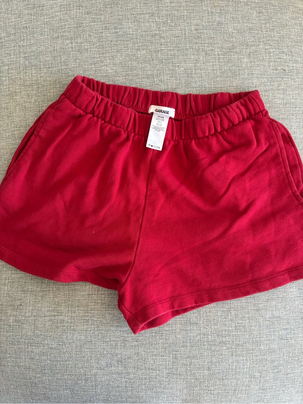 Garage Women's Bright Red Elastic Waist Athletic Shorts